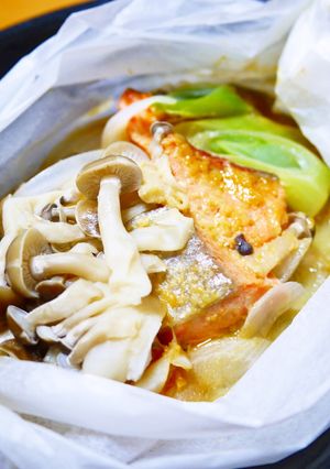 レンジで簡単！鮭と玉ねぎの味噌マヨ蒸し-レシピのメイン写真