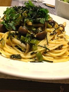 きのこと野沢菜の和風パスタ-レシピのメイン写真