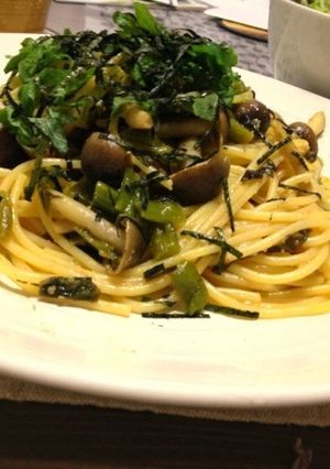 きのこと野沢菜の和風パスタ-レシピのメイン写真