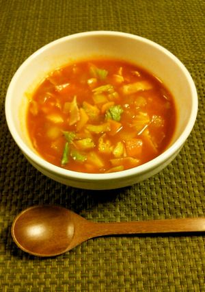 トマトジュースで作る濃厚ミネストローネ！-レシピのメイン写真