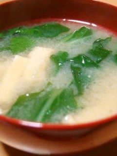 ほうれん草と油揚げの味噌汁-レシピのメイン写真