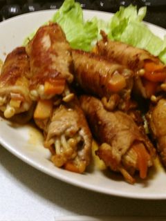 人参とえのきの豚肉まき-レシピのメイン写真