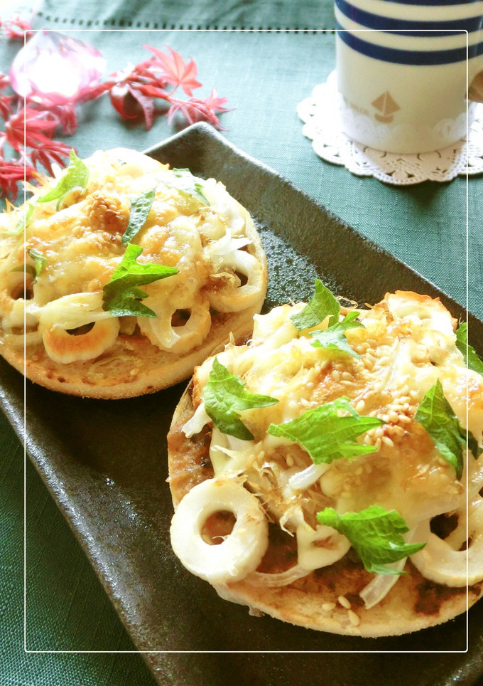 ちくわと新玉葱の梅海苔わさびトースト-レシピのメイン写真