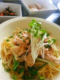 柚子香る!柔らか鶏ムネの和風パスタ-レシピのメイン写真