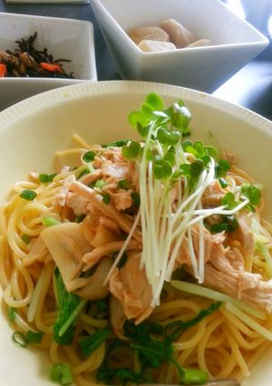 柚子香る！柔らか鶏ムネの和風パスタ-レシピのメイン写真