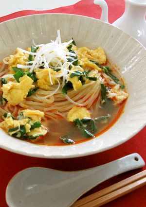 ニラ卵で酸辣湯（サンラーター）麺-レシピのメイン写真