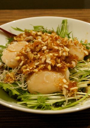 簡単！ホタテと水菜のサラダ-レシピのメイン写真