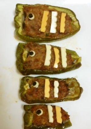 子どもの日に♪鯉のぼりな肉詰めピーマン♪-レシピのメイン写真