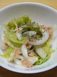 新玉ねぎとレタスとシーチキンのサラダ-レシピのメイン写真