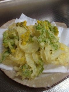 新タマネギと菜の花の天ぷら‼-レシピのメイン写真