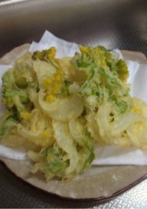 新タマネギと菜の花の天ぷら‼-レシピのメイン写真