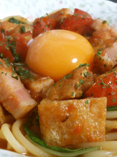 味噌煮込みうどん風 トマトパスタ-レシピのメイン写真