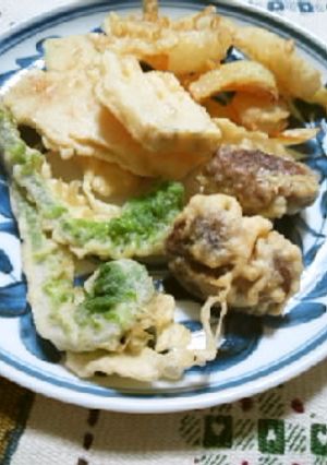 米粉で春野菜ー山菜の天ぷら-レシピのメイン写真