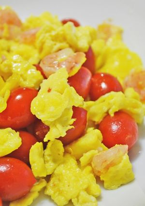 トマト・えび・卵の炒め物♡甘酢かけ-レシピのメイン写真