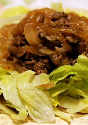 甘辛肉のレタスのっけ-レシピのメイン写真