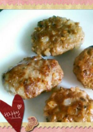 新タマネギと豚肉の簡単つくね風バーグ-レシピのメイン写真