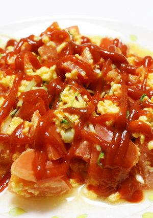 たまごとトマトのオリーブ炒め-レシピのメイン写真