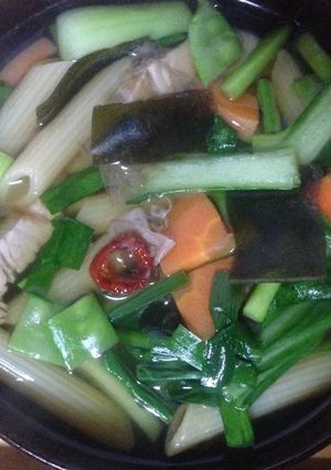 野菜いっぱい鰹の和風出汁スープパスタ-レシピのメイン写真