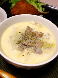 白菜と豚肉のとろとろミルクスープ♪-レシピのメイン写真