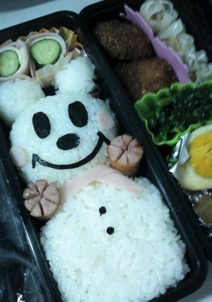 キャラ弁 スノーマンミッキー-レシピのメイン写真