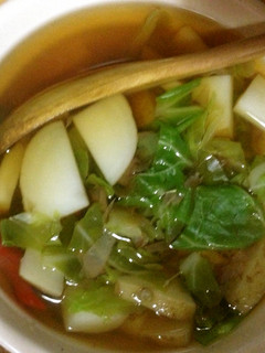 じゃがいもとキャベツと鰹出汁の辛いスープ-レシピのメイン写真
