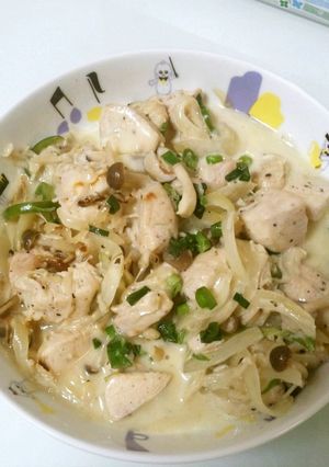 鶏胸肉と玉ねぎときのこチーズ焼き-レシピのメイン写真