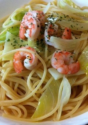 簡単パスタ☆エビとキャベツのスープパスタ-レシピのメイン写真