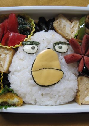 簡単キャラ弁☆アングリーバード②ホワイト-レシピのメイン写真