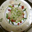 タイラ貝と帆立貝 胡瓜と大根マリネソース