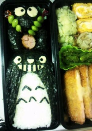 キャラ弁　トトロ　まっくろくろすけ-レシピのメイン写真