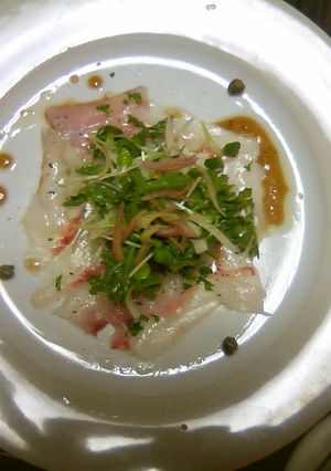 石鯛のカルパッチョ　春菊の香り-レシピのメイン写真