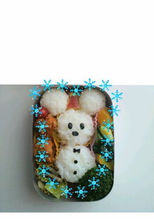 カップで簡単キャラ弁☆ミッキー雪だるま-レシピのメイン写真
