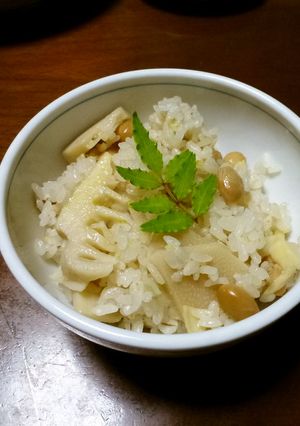 まごわやさしい晩御飯☆筍ごはんに大豆を！-レシピのメイン写真