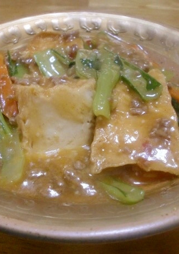厚揚げと小松菜の麻婆炒め-レシピのメイン写真