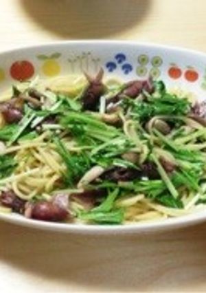 ホタルイカと水菜のパスタ-レシピのメイン写真