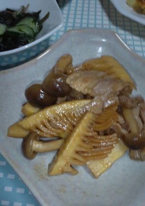 タケノコと豚バラの甘辛炒め-レシピのメイン写真