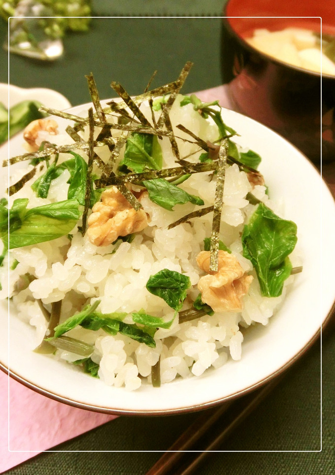 こしあぶらと胡桃の混ぜご飯-レシピのメイン写真