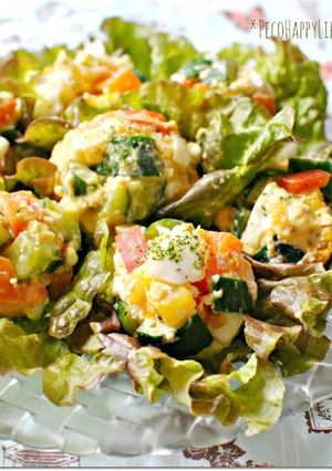 きゅうりと彩野菜のコロコロ卵チーズサラダ-レシピのメイン写真