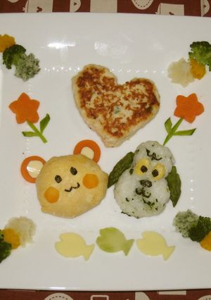 うーたんとワンワンの誕生日プレート-レシピのメイン写真
