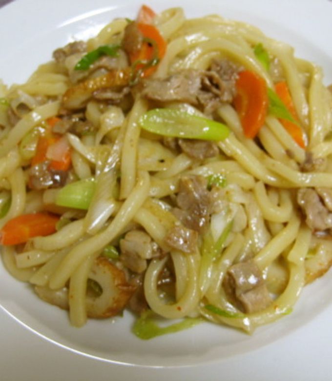 簡単めんつゆと白ねぎで焼きうどん-レシピのメイン写真