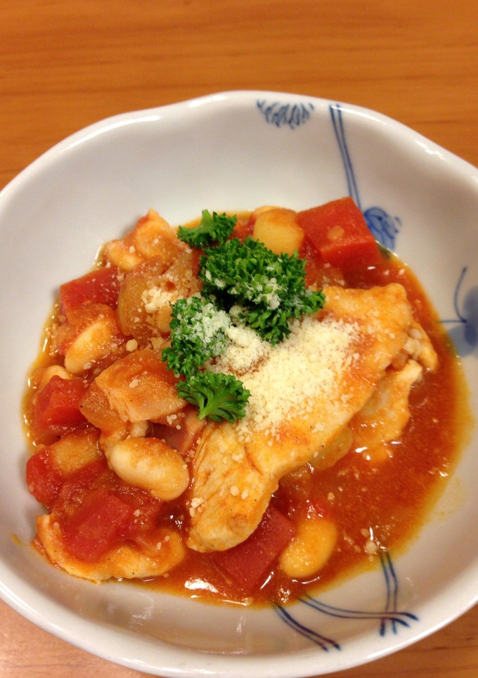 簡単 鶏胸肉と大豆のトマト煮込み-レシピのメイン写真