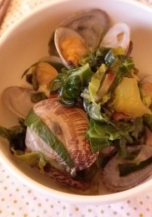 あさりとキャベツ 豚バラ肉の酒蒸し-レシピのメイン写真