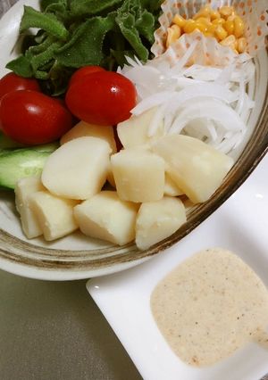サラダにごま味噌マヨネーズ-レシピのメイン写真