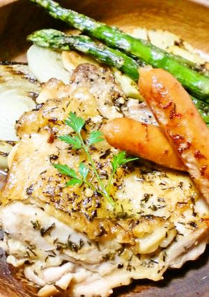 グリルパンでチキンと野菜のグリルプレート-レシピのメイン写真