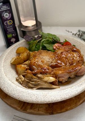 バルサミコ香る照り焼きチキンプレート-レシピのメイン写真