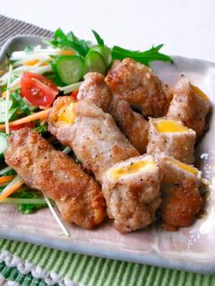 豚薄切り肉でチーズ巻き-レシピのメイン写真