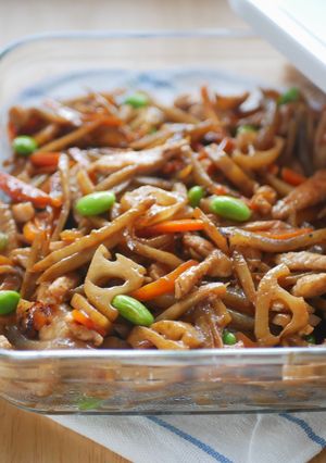 作り置き、根菜と鶏胸肉のあまから炒め。-レシピのメイン写真