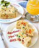 レンジで蒸しパン☆米粉のケークサレ