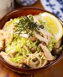 きのことキャベツの和風バタぽん炒めレモン