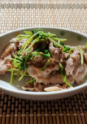 🤍豚しゃぶと豆苗のポン酢和え-レシピのメイン写真